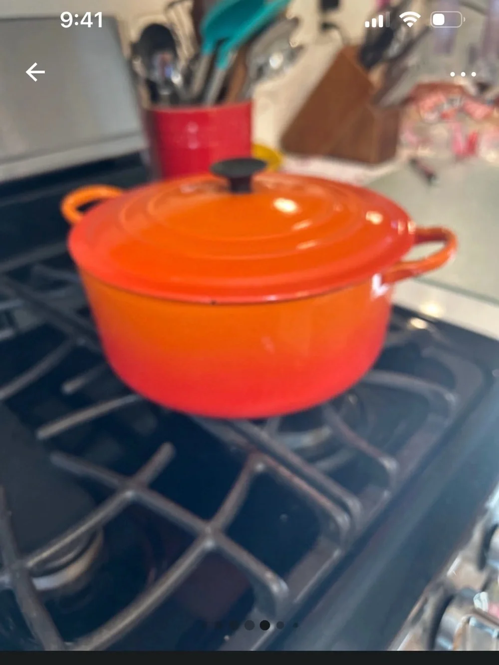 Vintage Le Creuset  Dutch Oven 4.5qt great cond 1960-70’s cast iron top handle.